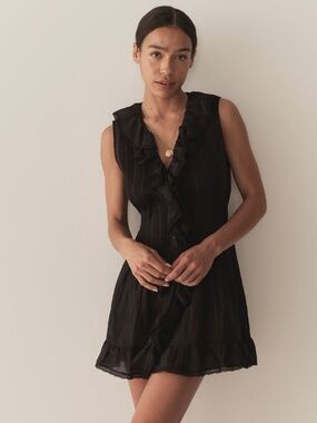 Doen Henrietta Mini Dress Black Size Large